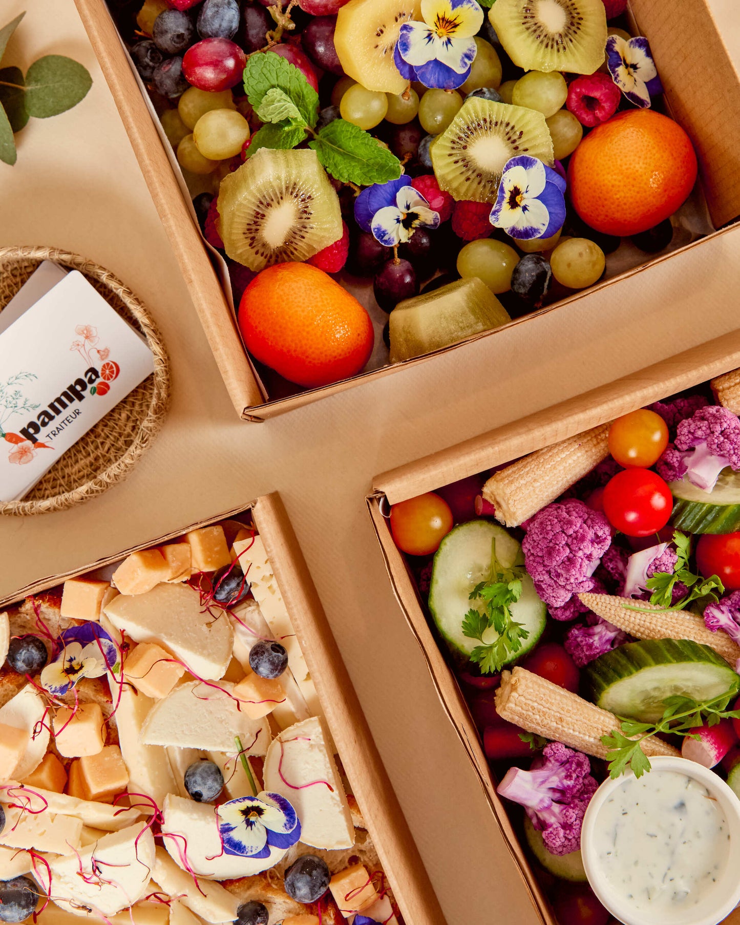 Plateaux prêts à poser végétariens