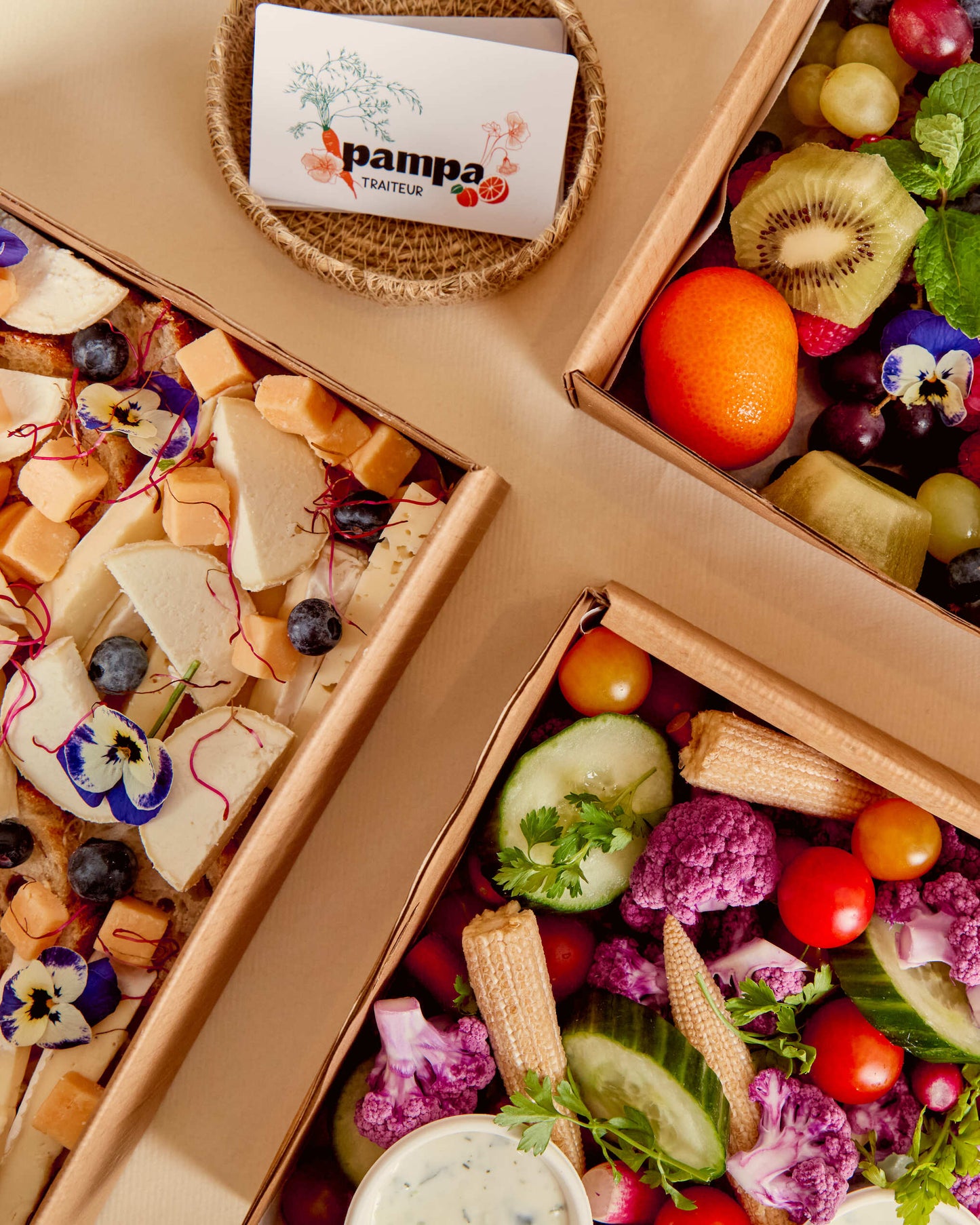 Plateaux prêts à poser végétariens